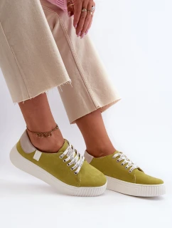 Trampki Damskie MEMORY FOAM SYSTEM BIG STAR NN276003 Limonkowe