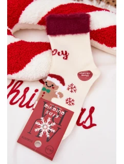 Vánoční dětské ponožky a  alpaka ecru model 21786773 - Aura.via