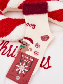 Vánoční dětské ponožky a  alpaka ecru model 21786773 - Aura.via