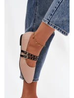 Dámské baleríny s pásky model 21836997 – béžové - Kesi