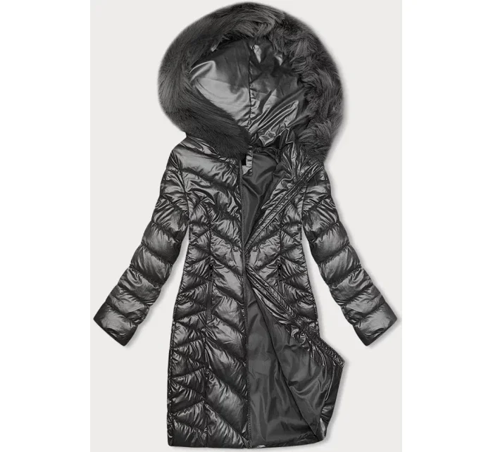 Dámska zimná prešívaná bunda (16M9100-105) grafitová - J.Štýl Dámska zimná prešívaná bunda (16M9100-105) grafitová - J.Štýl