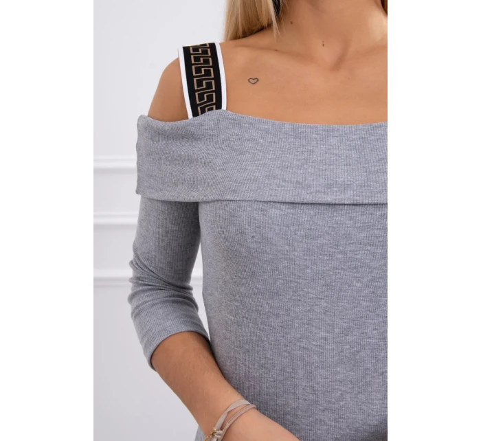 Šaty se širokými ramínky šedé