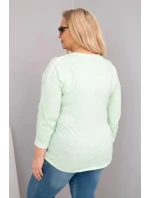 Dámska blúzka v nadmernej veľkosti s potlačou Love You More mint