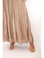 Dámska maxi bavlnená sukňa s elastickým pásom camel Dámska maxi bavlnená sukňa s elastickým pásom camel