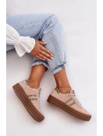 Zazoo N1068S4 Damskie Zamszowe Sneakersy Na Platformie Panterka Różowe