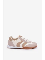 Klasyczne Sneakersy Damskie Z Eko Skóry Beżowe Maretina