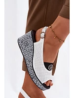 Kožené sandály na platformě model 22101381 bílé - S.Barski Kožené sandály na platformě model 22101381 bílé - S.Barski