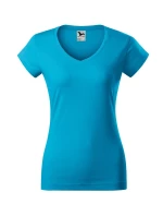 Fit tričko s výstrihom do V tyrkysová Fit tričko s výstrihom do V tyrkysová