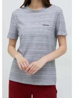 Dámske pyžamové tričko QS6890E 5FQ šedobiela - Calvin Klein