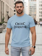 Pánske klasické tričko s nápisom bavlna modrá FashionStreet NX5144R