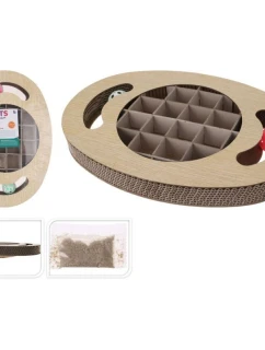 INTERAKTÍVNA HRAČKA PRE MAČKY KARTÓNOVÉ DREVENÉ LOPTIČKY 2 KS 36X25X5CM