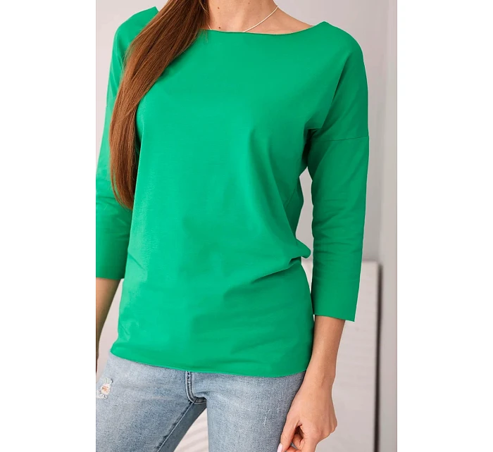 Dámská halenka s lodičkovým výstřihem zelená Dámská halenka s lodičkovým výstřihem zelená