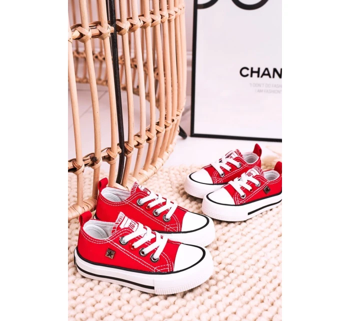 Dětské Klasické Tenisky Nízké BIG STAR model 21545379 červené - Big Star Shoes Dětské Klasické Tenisky Nízké BIG STAR model 21545379 červené - Big Star Shoes