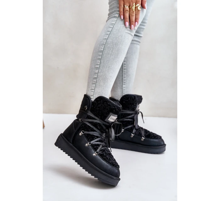 Śniegowce Na Platformie Wegańskie D.Franklin DFSH370004 Czarne Śniegowce Na Platformie Wegańskie D.Franklin DFSH370004 Czarne