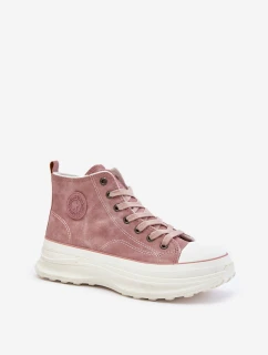 Ocieplane Trampki Damskie Na Platformie Big Star OO274071 Różowe