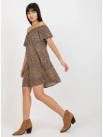 Dámské šaty model 18116319 hnědé - FPrice Dámské šaty model 18116319 hnědé - FPrice