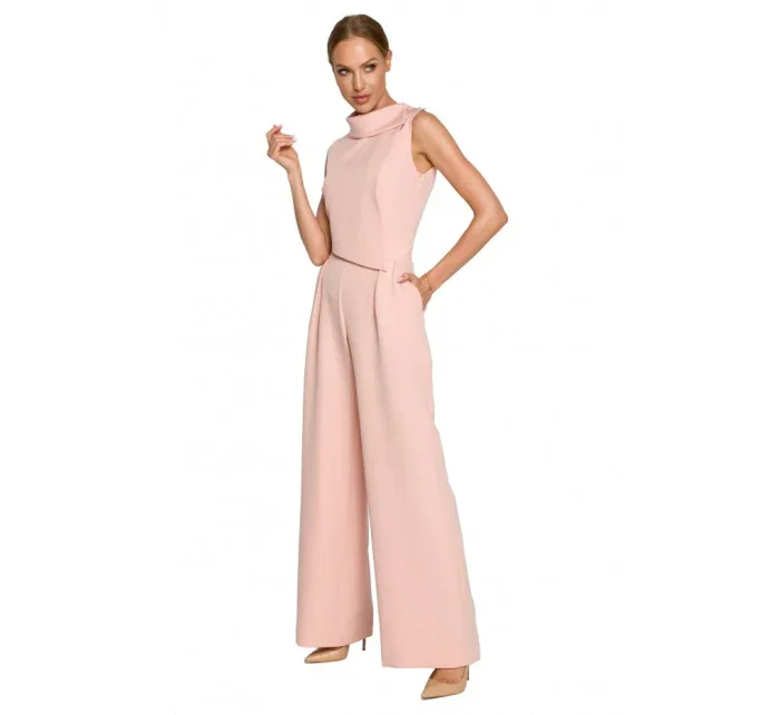 Kombinéza bez rukávů s pudrová model 18004289 - Moe Kombinéza bez rukávů s pudrová model 18004289 - Moe