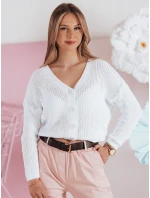 Dámský oversize žebrovaný svetr bílý Dstreet model 21986103 - FashionStreet