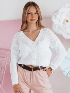 Dámský oversize žebrovaný svetr bílý Dstreet model 21986103 - FashionStreet