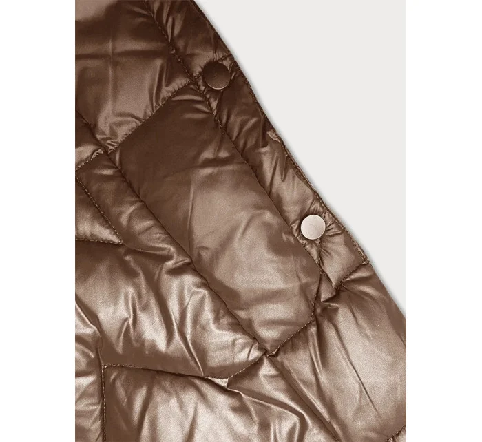 Dámska dlhá prešívaná bunda v ťavej farbe Glakate (LU-2203)