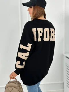 Izolovaná mikina s nápisom California čierny