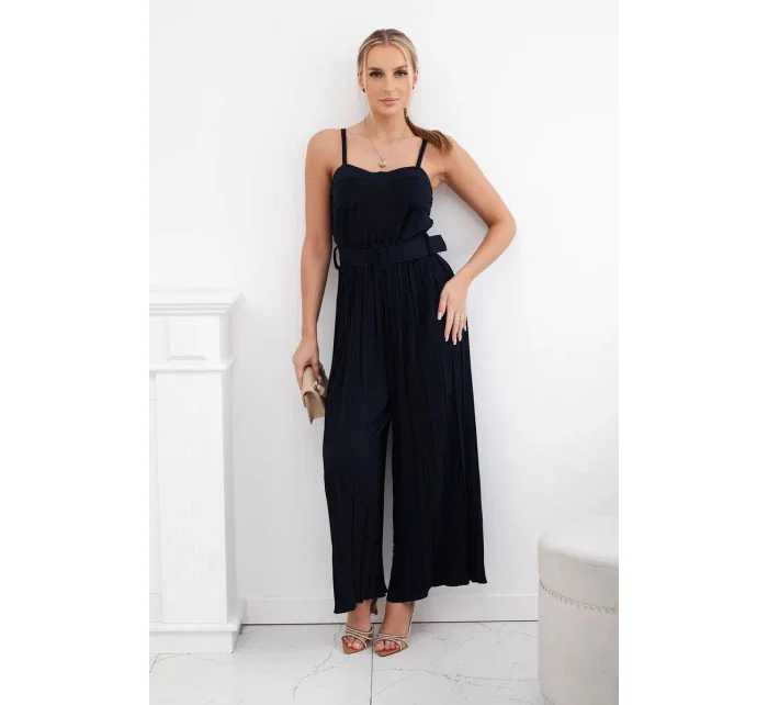 model 20081366 overal s ramínky námořnická modř - K-Fashion