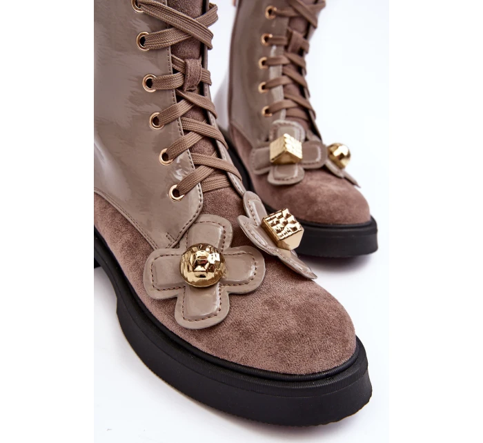 Dámské módní boty se zipem a ozdobami D&A model 21636951 - S.Barski Dámské módní boty se zipem a ozdobami D&A model 21636951 - S.Barski