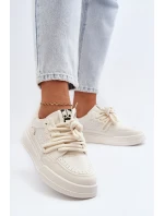 Dámské tenisky z ekokůže béžové model 21648813 - Boto Dámské tenisky z ekokůže béžové model 21648813 - Boto