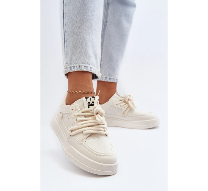 Dámské tenisky z ekokůže béžové model 21648813 - Boto Dámské tenisky z ekokůže béžové model 21648813 - Boto