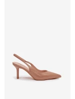 Lakované lodičky na jehlovém podpatku tmavě béžové Phelia Lakované lodičky na jehlovém podpatku tmavě béžové Phelia