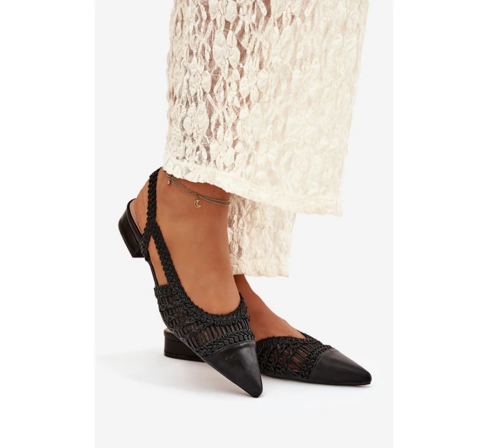 Dámské sandály s pletením na Černé model 21911471 - Boto