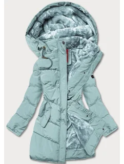 Dámska prešívaná zimná bunda v mätovej farbe (2m-963)