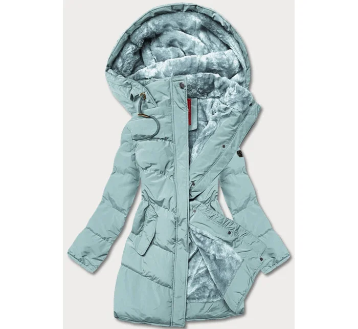 Dámska prešívaná zimná bunda v mätovej farbe (2m-963) Dámska prešívaná zimná bunda v mätovej farbe (2m-963)