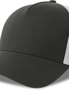 Atlantis Headwear Rapper Cotton-S 5-panelová truckerová čiapka 33.0260 tmavošedá/biela