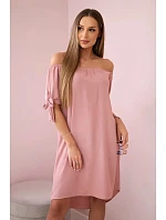 Šaty zviazané na rukávoch tmavá púdrová ružová Šaty zviazané na rukávoch tmavá púdrová ružová