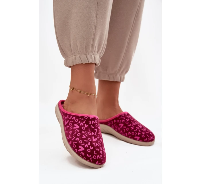 Dámské pantofle Love model 21714577 Růžové - Inblu Dámské pantofle Love model 21714577 Růžové - Inblu