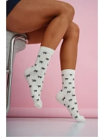 Dámské Ponožky Malé Mašle Ecru Dámské Ponožky Malé Mašle Ecru