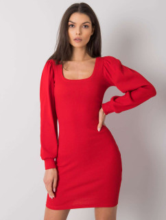 RUE PARIS Červené šaty s dlhým rukávom