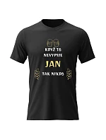 Pánské bavlněné tričko s potiskem - KDYŽ TO NEVYPIJE JAN, TAK NIKDO - černé