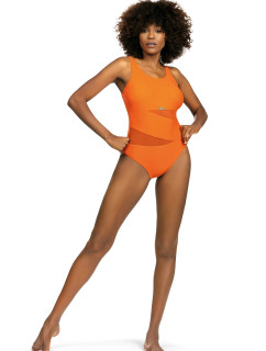 Dámské jednodílné plavky model 19143782 Fashion sport oranžové - Self