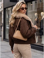 Krótka kurtka damska z  brązowa model 22341039 - FashionStreet