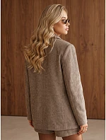 Dámská bunda s kostkovaným vzorem, béžová, FashionStreet PY0154 Dámská bunda s kostkovaným vzorem, béžová, FashionStreet PY0154