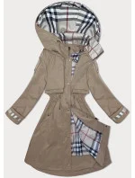 Tenká dámská bunda parka ve světlé khaki barvě s kapucí (3) model 19709849 - BH FOREVER