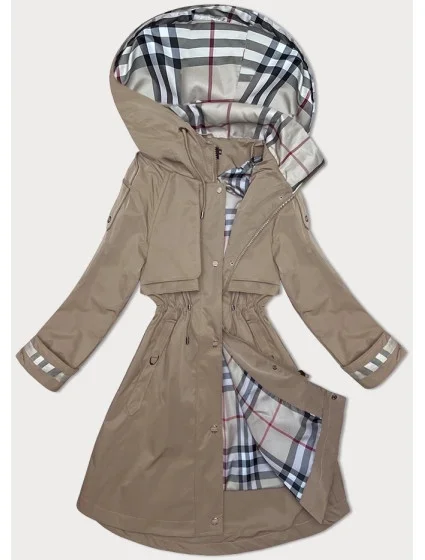 Dámska tenká parka s kapucňou BH Forever light khaki(3) (BH-2403) Dámska tenká parka s kapucňou BH Forever light khaki(3) (BH-2403)