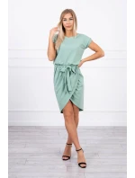 Šaty s obálkou dole tmavo mätové
