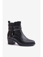 Dámské boty na podpatku z podšívkou černé model 21672432 - Boto