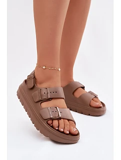 Dámské pěnové sandály na platformě Big Star TT274A035 hnědé