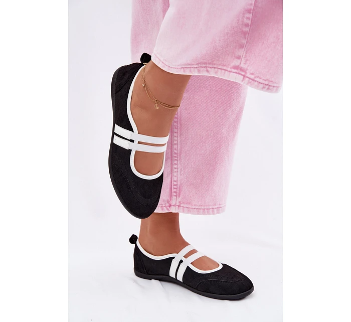 Sportovní baleríny s elastickými pásky Černé Donatella Sportovní baleríny s elastickými pásky Černé Donatella
