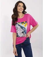 T shirt MI TS  ciemny różowy model 22309240 - FPrice