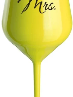 MRS. - žltý nerozbitný pohár na víno 470 ml
